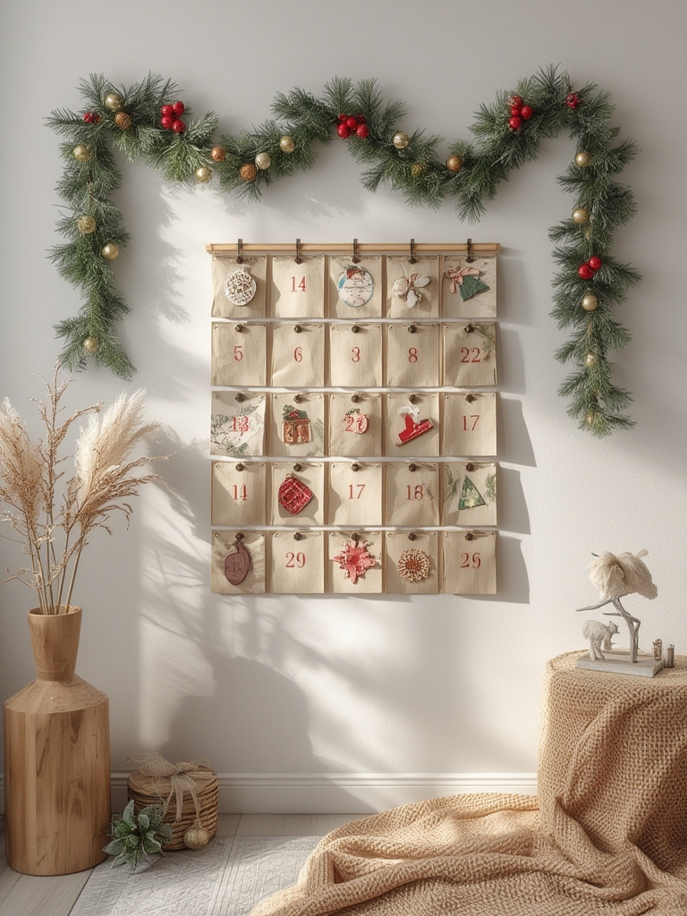 Christmas advent calendar wall installation