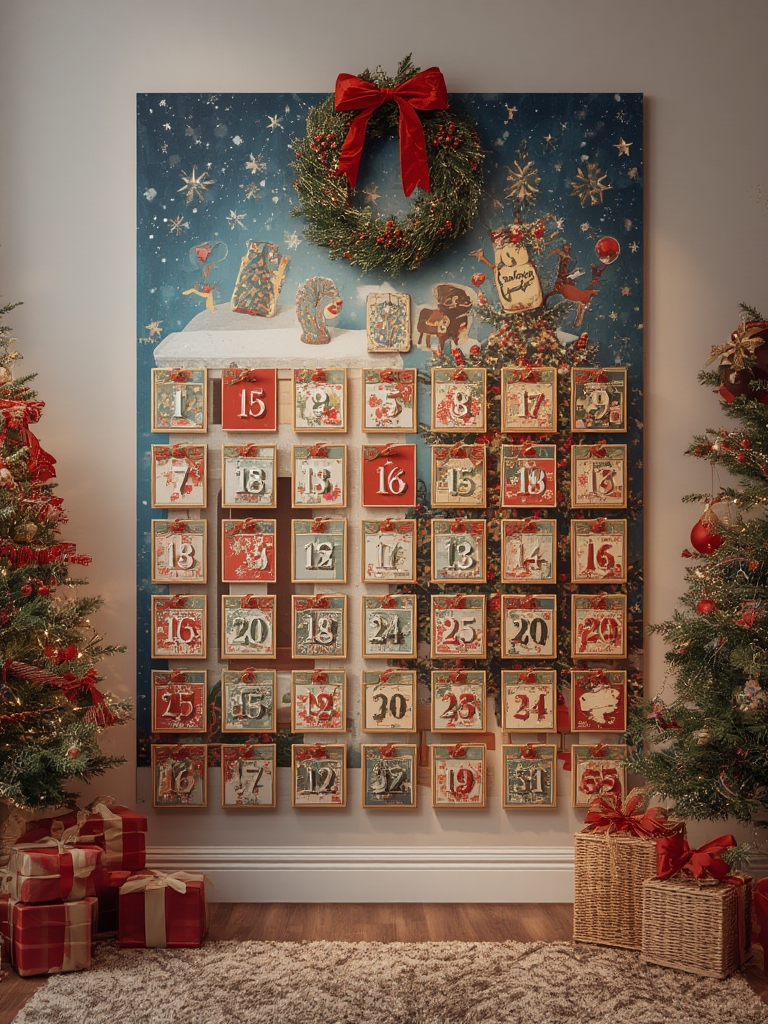 Christmas advent calendar wall