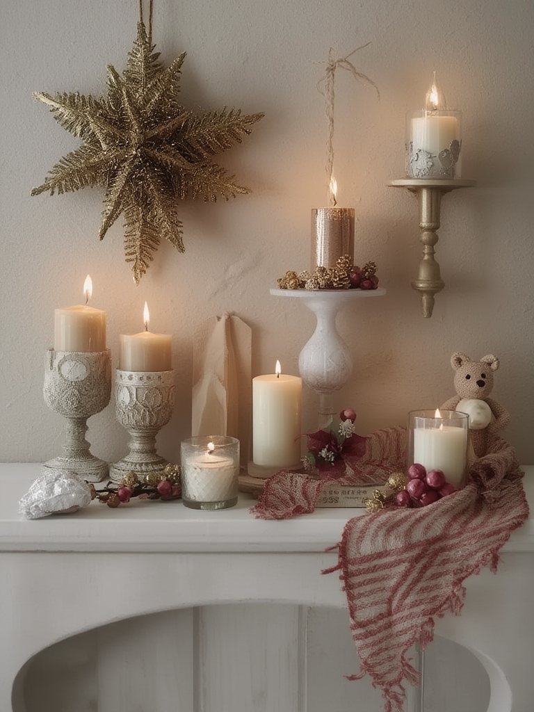 Christmas candle wall displays materials