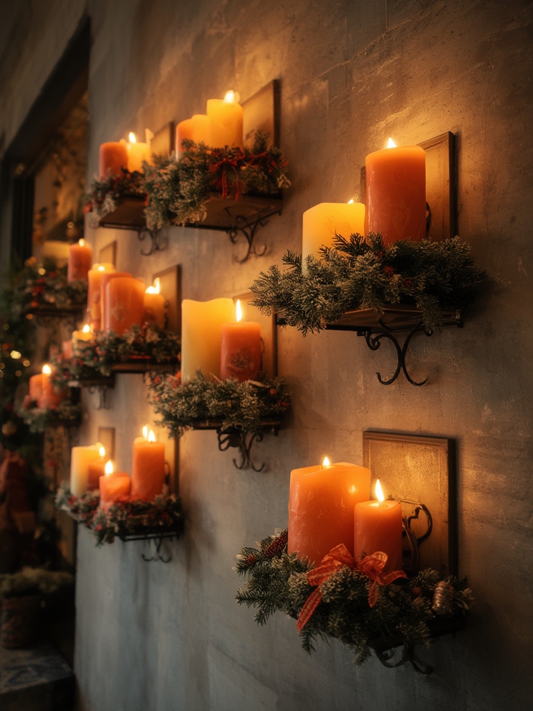 Christmas candle wall displays
