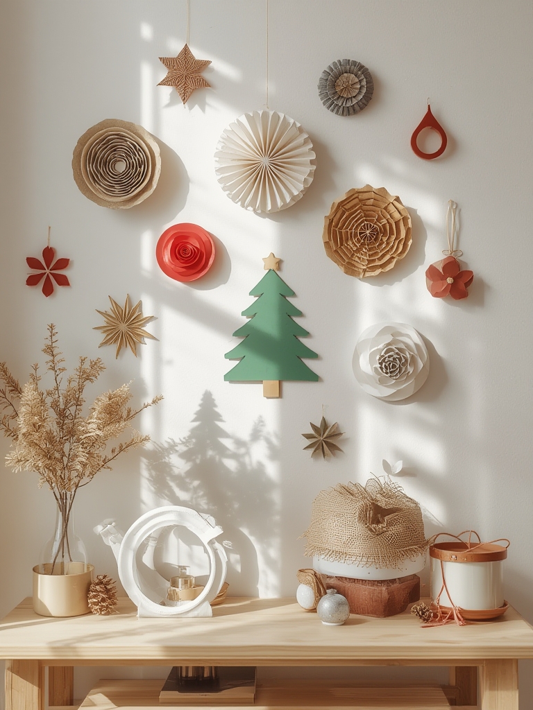 Christmas paper crafts wall tutorial