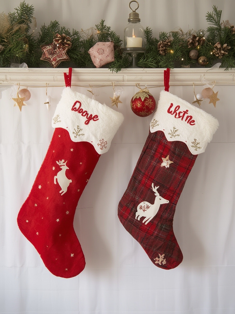 DIY Christmas stockings wall
