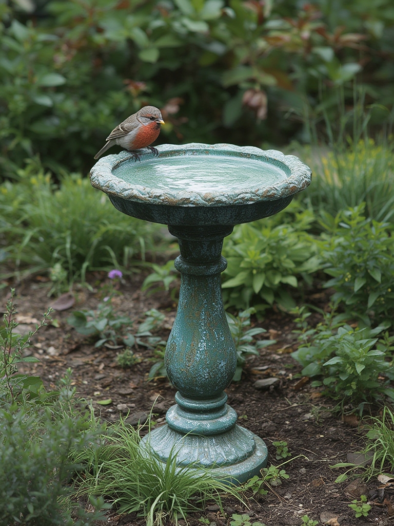 DIY bird bath garden decor
