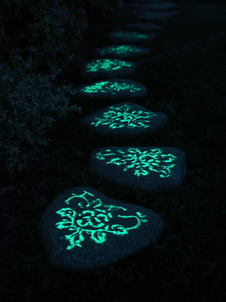 glow in the dark garden stones