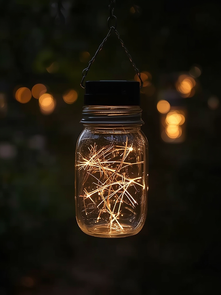 hanging mason jar solar lights